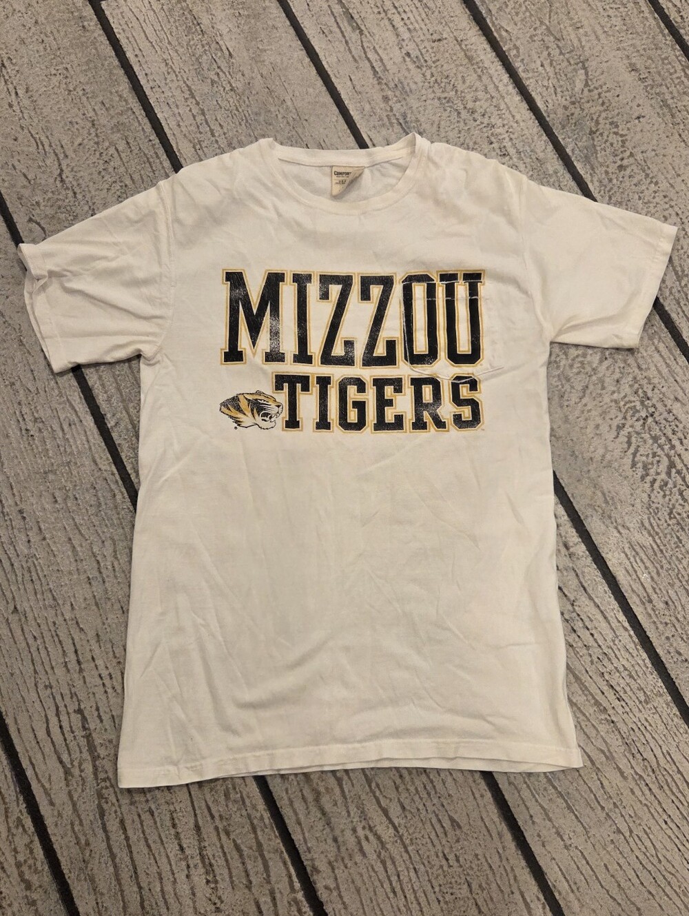 Mizzou TIGERS Hanes White Short Sleeve Crew T-Shirt